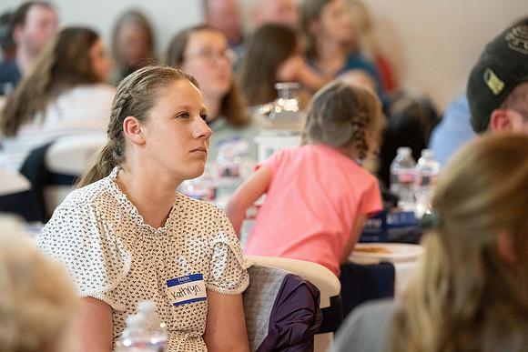 Alumni in the Cache Valley area gather at Eagles Landing Event Center, in Smithfield, Utah and get the chance to listen to and meet President Meredith.