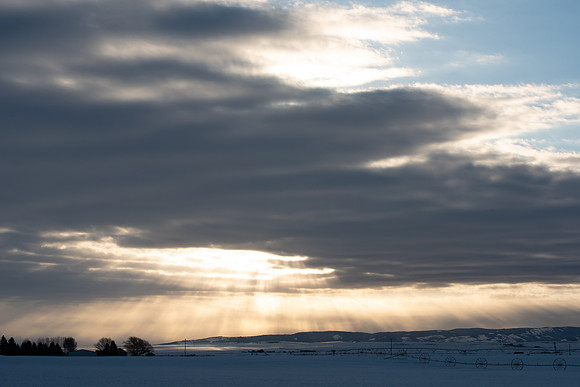 Winter sunrise over the Snake River Valley.