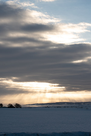 Winter sunrise over the Snake River Valley.