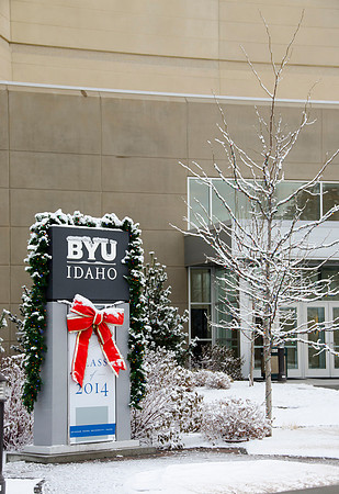 Winter on the campus of BYU-Idaho.