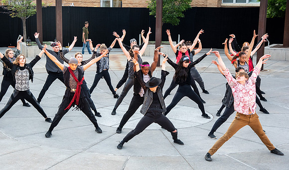 Practice performance of Peter Pan Show at the McKay Quad Amphitheater.