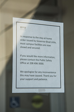 Empty BYU-Idaho Campus due to Coronavirus outbreak. Winter Semester
