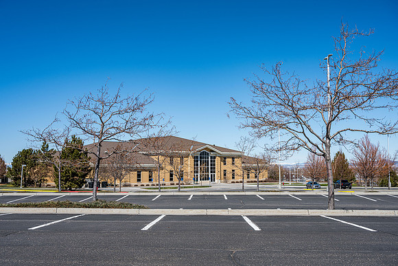 Gordon B Hinckley Building on the campus of BYU-Idaho.