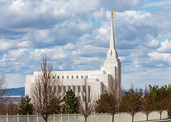The Church of Jesus Christ of Latter Day Saints Temple in Rexburg, Idaho.