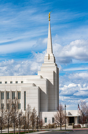 The Church of Jesus Christ of Latter Day Saints Temple in Rexburg, Idaho.