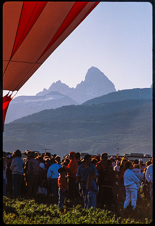 Teton Valley Balloon Festival North of Driggs, Idaho lifts off in Celebration of the 4th of July.