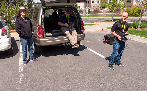 Media Creation team capturing some aerials of campus.