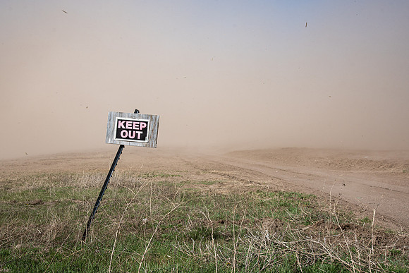 Dust in a field above Rexburg during a wind storm.