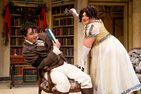 Theatre students perform in the theater production Christmas at Pemberley in the fall 2021 semester.