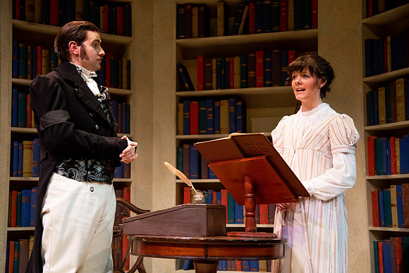 Theatre students perform in the theater production Christmas at Pemberley in the fall 2021 semester.