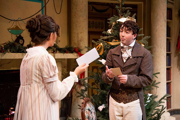 Theatre students perform in the theater production Christmas at Pemberley in the fall 2021 semester.