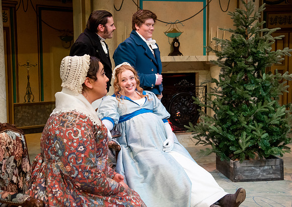 Theatre students perform in the theater production Christmas at Pemberley in the fall 2021 semester.