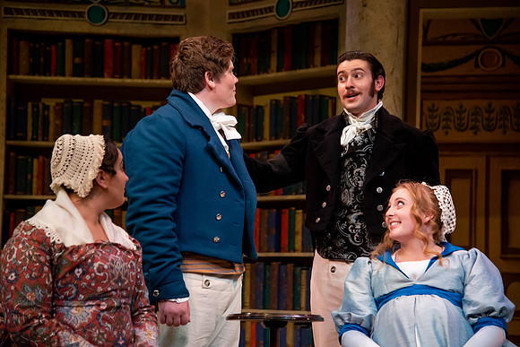 Theatre students perform in the theater production Christmas at Pemberley in the fall 2021 semester.