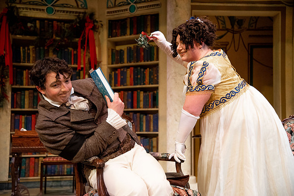 Theatre students perform in the theater production Christmas at Pemberley in the fall 2021 semester.