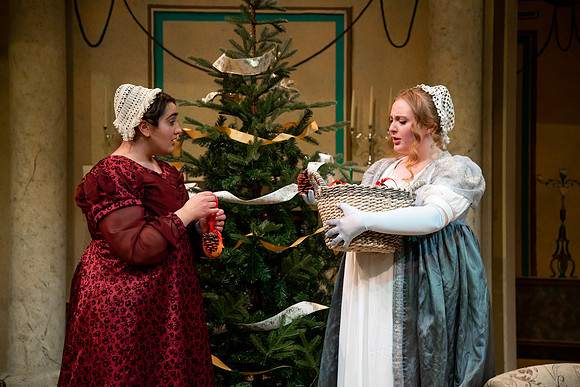 Theatre students perform in the theater production Christmas at Pemberley in the fall 2021 semester.