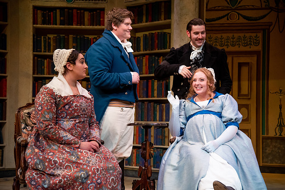 Theatre students perform in the theater production Christmas at Pemberley in the fall 2021 semester.