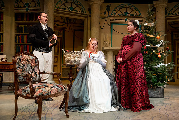 Theatre students perform in the theater production Christmas at Pemberley in the fall 2021 semester.