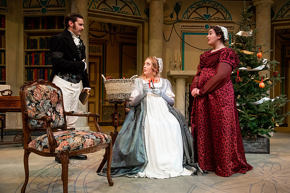 Theatre students perform in the theater production Christmas at Pemberley in the fall 2021 semester.