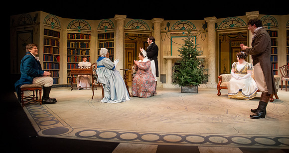 Theatre students perform in the theater production Christmas at Pemberley in the fall 2021 semester.