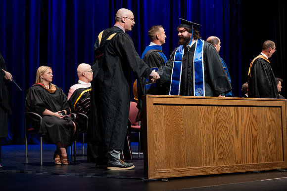 Graduates during convocation for the College of Performing and Visual Arts.