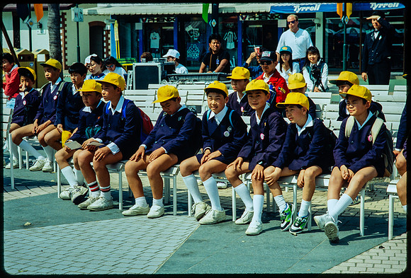 Japaneese students enjoy the Extravadance performance at Suzuki Circuit, Japan.