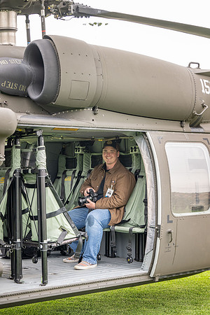 ROTC cadets get the opportunity to fly in a Blackhawk helicopter to their training site.