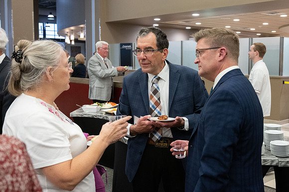 President's Club members enjoy an evening of socializing, musical entertainment and wonderful food in the Manwaring Center Ballroom.