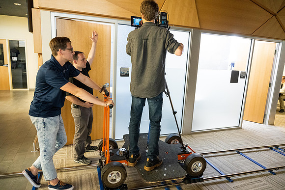 Media creations video production in the Career Center. Aug 2022