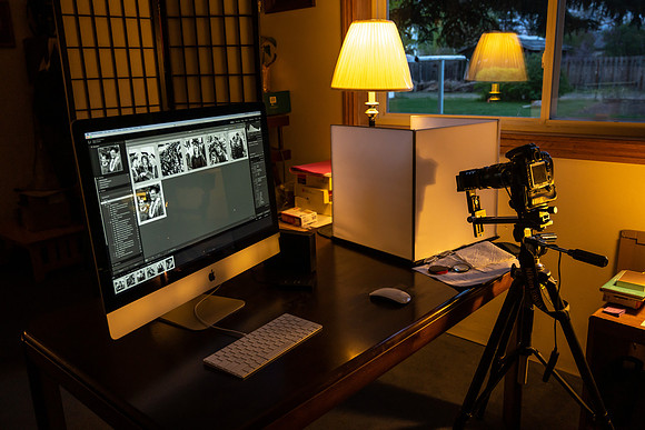 Working from home during the Covid-19, Coronavirus pandemic. Digitally archiving Ricks College era slides and negatives.