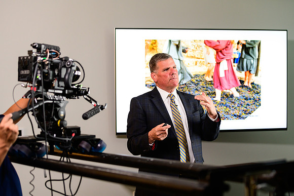 Video shoot of Ross Baron talking about the Uniqueness of the Jerusalem Center for online Ed Week.