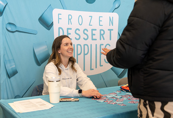 Students attend the Career Fair in the Hyrum Manwaring Center