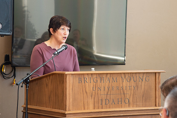 Faculty and Staff of Housing and Student Living gather for an early morning breakfast and an inspirational speaker.