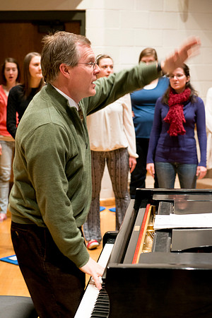 Brother Randall Kempton teaches and conducts his Collegiate Singers Choir.