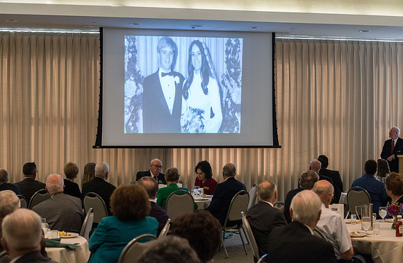 Emeritus Breakfast, Nov 2018, BYU-Idaho Alumni Award of excellence was awarded to Jon Beesley.