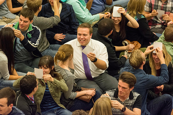 The Gilberts host a Date night in the BYU-Idaho Center.