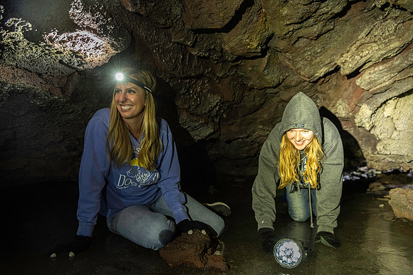 BYU-Idaho students explore the Ice Caves near St. Anthony Idaho.