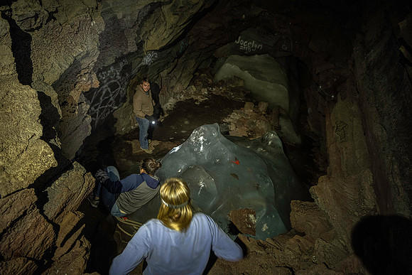 BYU-Idaho students explore the Ice Caves near St. Anthony Idaho.