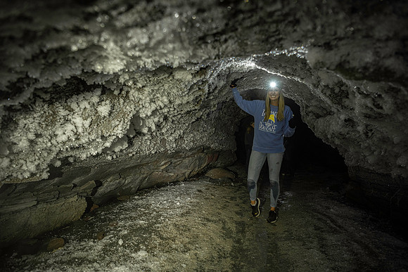 BYU-Idaho students explore the Ice Caves near St. Anthony Idaho.