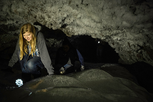 BYU-Idaho students explore the Ice Caves near St. Anthony Idaho.