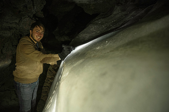 BYU-Idaho students explore the Ice Caves near St. Anthony Idaho.