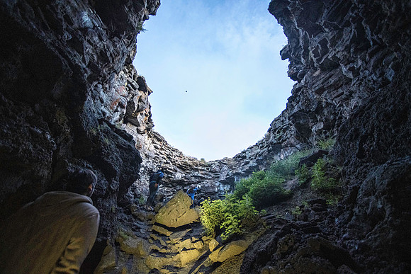 BYU-Idaho students explore the Ice Caves near St. Anthony Idaho.