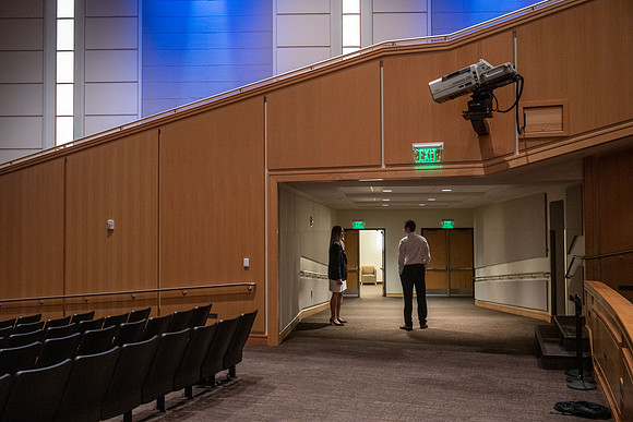 Photos for the usher training video in the BYU-Idaho Center.