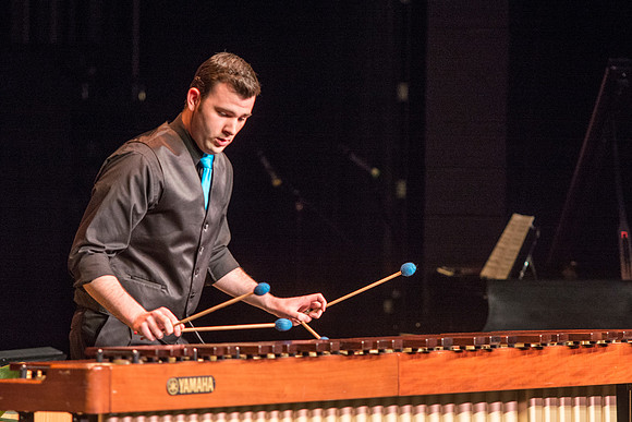 Mikell Decker, Bachelor of Music Education, performs a solo on the marimba, composed by Ney Rosauro.