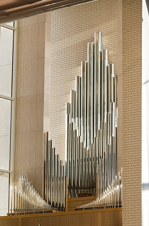 Taylor Building chapel organ pipes.