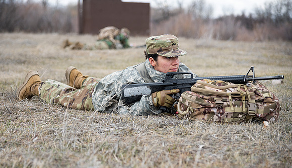 ROTC students gather at Warm Slough for training.