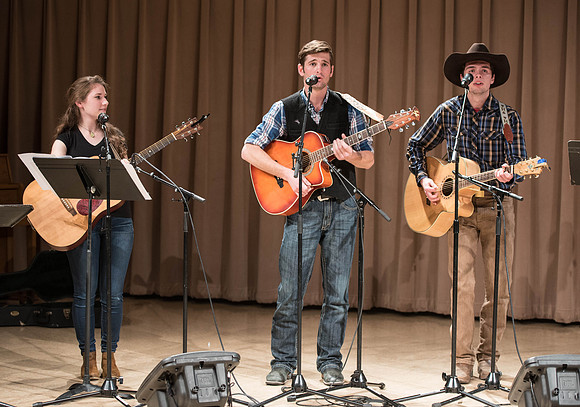 This bluegrass band perform the songs they've been learning all semester in their Bluegrass class.