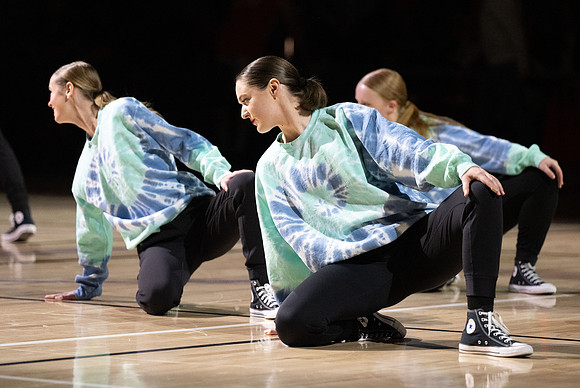 BYUI Competitive Sports Basketball Championship game in the Hart Main Gym. Halftime show with Dance Alliance.