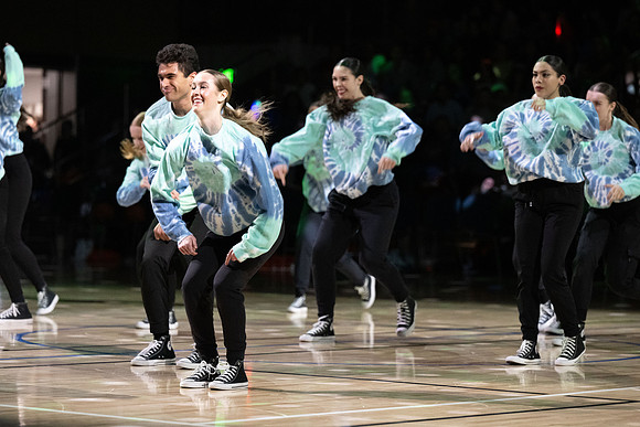 BYUI Competitive Sports Basketball Championship game in the Hart Main Gym. Halftime show with Dance Alliance.