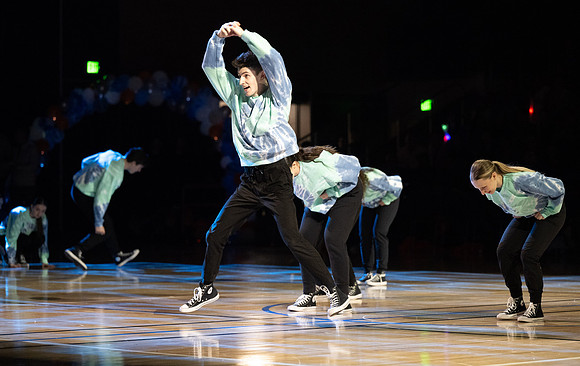 BYUI Competitive Sports Basketball Championship game in the Hart Main Gym. Halftime show with Dance Alliance.