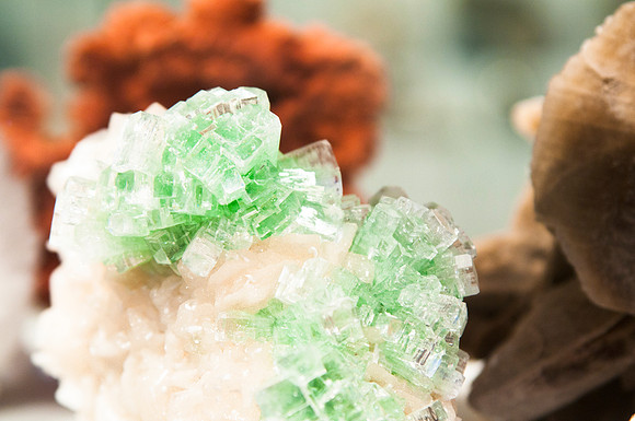 New displays to hold artifacts and mineral collection in the geology museum.